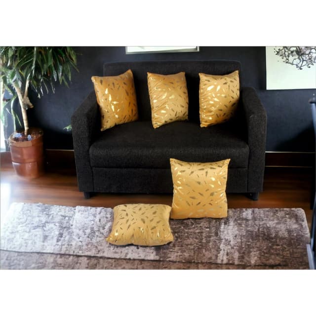 Orka Home 16x16 Microfiber Gold Foil Cuhsion