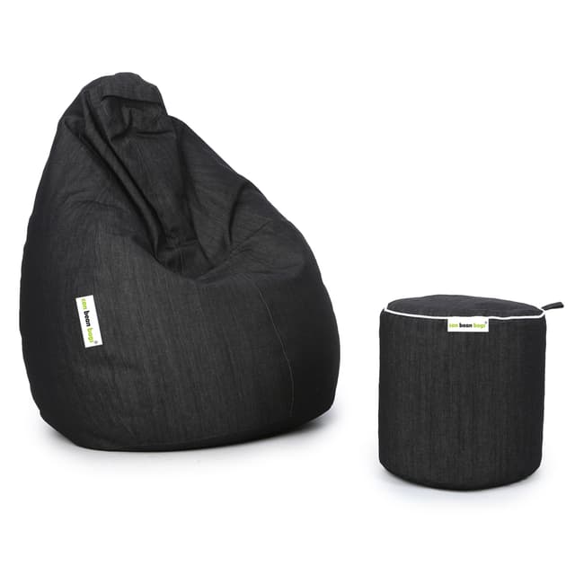 Can bean bags Classic XXXL Denim Bean Bag With Footstool