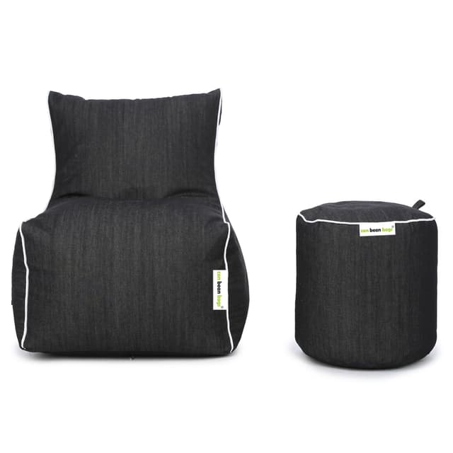 Can bean bags Classic XXXL Denim Arm Bean Chair With Footstool