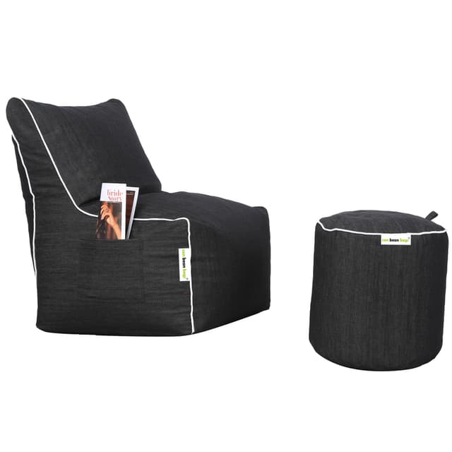 Can bean bags Classic XXXL Denim Arm Bean Chair With Footstool