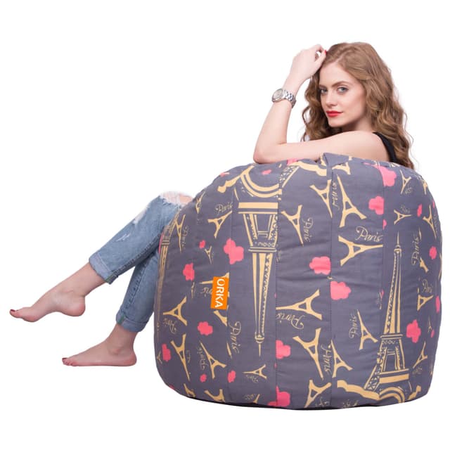 Can bean bags Digital Printed XXXL Big Boss Chair (Paris)
