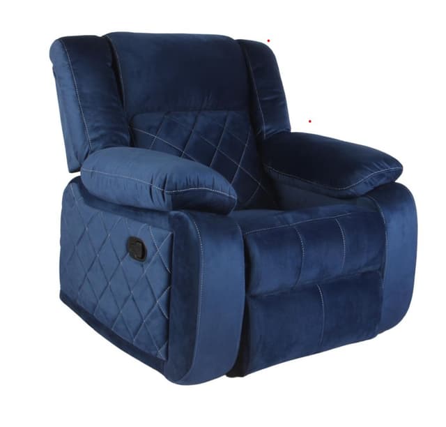 Primrose Christie Velvet Fabric Single Seater Living Room Recliner - Blue