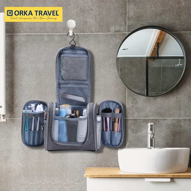 Orka Travel Cuper Rotatable Hook Hanging Toiletry Bag Travel Essentials Organizer