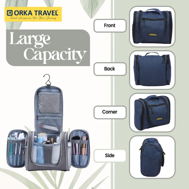 Orka Travel Cuper Rotatable Hook Hanging Toiletry Bag Travel Essentials Organizer