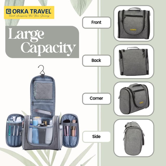 Orka Travel Cuper Rotatable Hook Hanging Toiletry Bag Travel Essentials Organizer