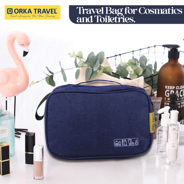 Orka Travel Oblique Cosmetic Bag Travel Makeup Bag for Women's Makeup Organizer for Unisex