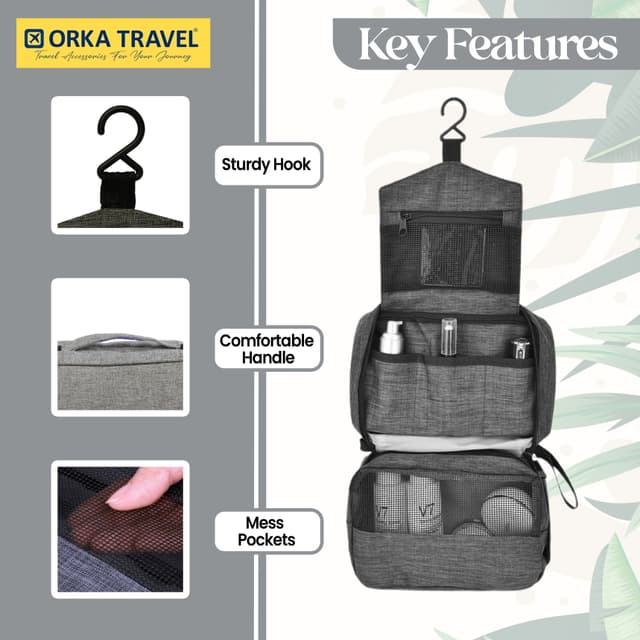 Orka Travel Oblique Cosmetic Bag Travel Makeup Bag for Women's Makeup Organizer for Unisex