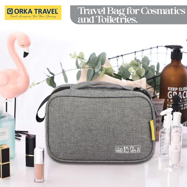 Orka Travel Oblique Cosmetic Bag Travel Makeup Bag for Women's Makeup Organizer for Unisex