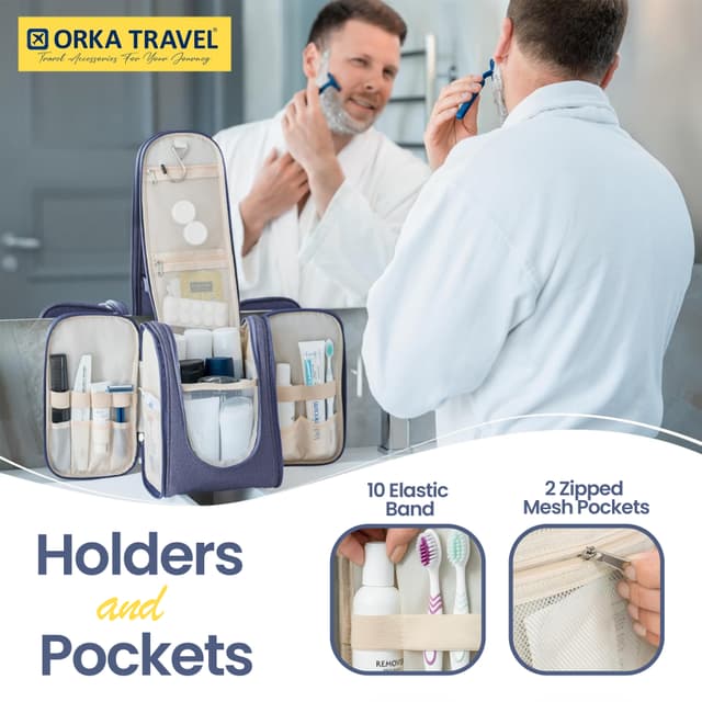 Orka Travel RoxyRotatable Hook Hanging Toiletry Bag Travel Essentials Organizer