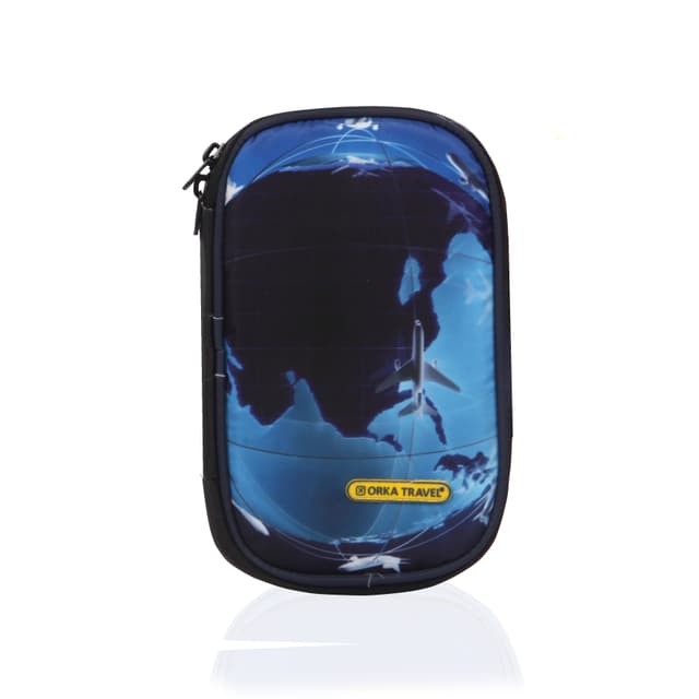 Orka Travel Digital Printed Passport Holder - Aircraft Cercle Brown