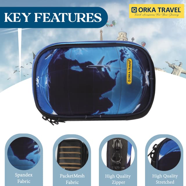 Orka Travel Digital Printed Passport Holder - Aircraft Cercle Brown