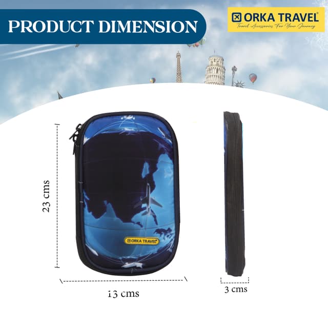 Orka Travel Digital Printed Passport Holder - Aircraft Cercle Brown
