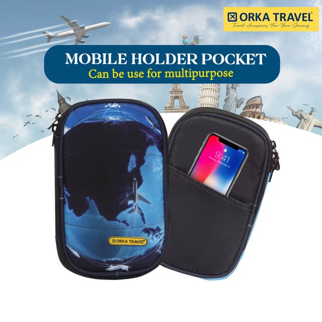 Orka Travel Digital Printed Passport Holder - Aircraft Cercle Brown