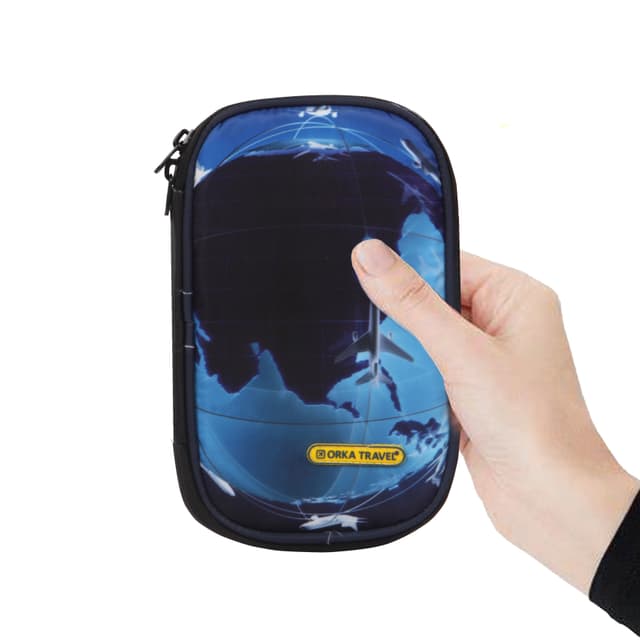 Orka Travel Digital Printed Passport Holder - Aircraft Cercle Brown