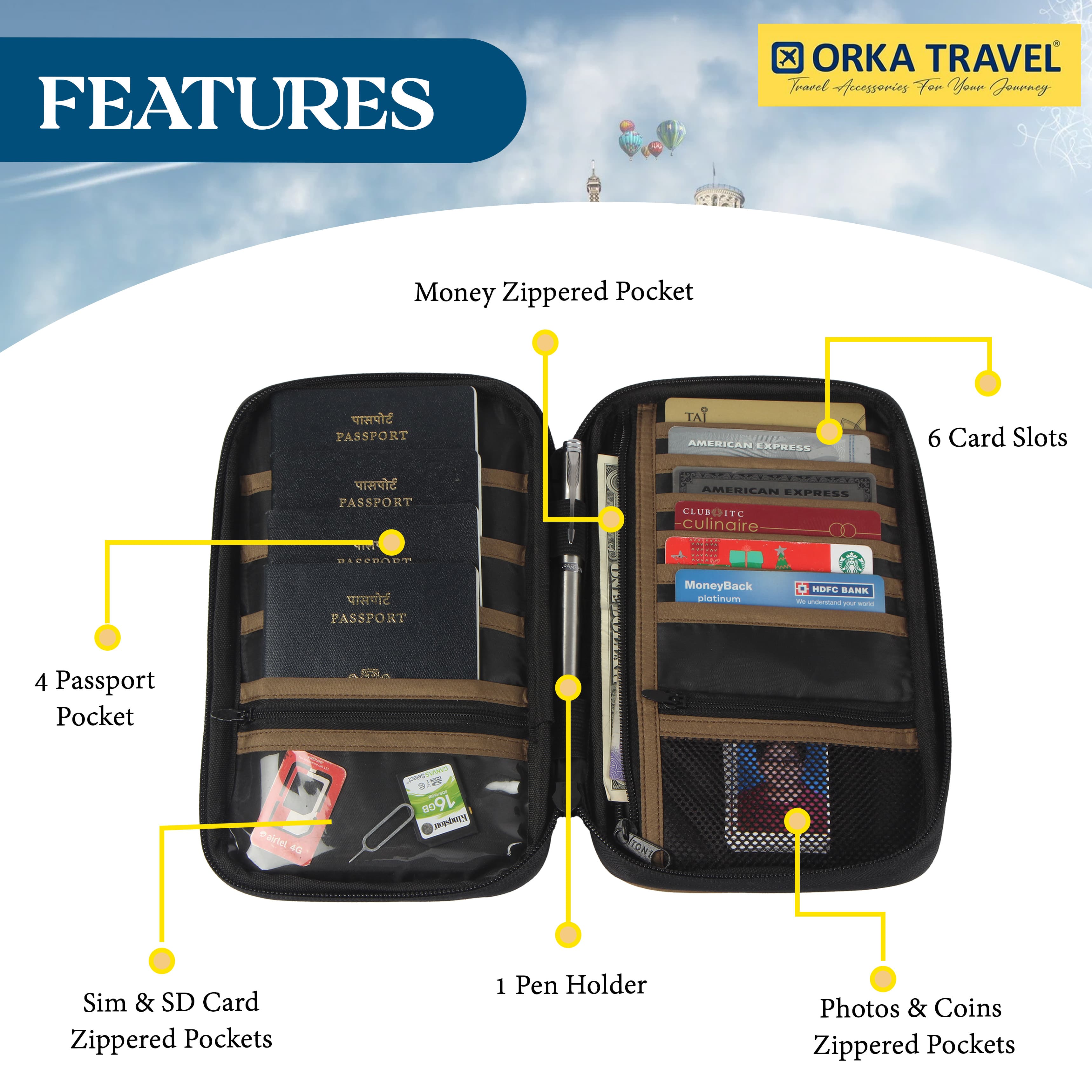 Orka Travel Digital Printed Passport Holder - Lets Travel view 4