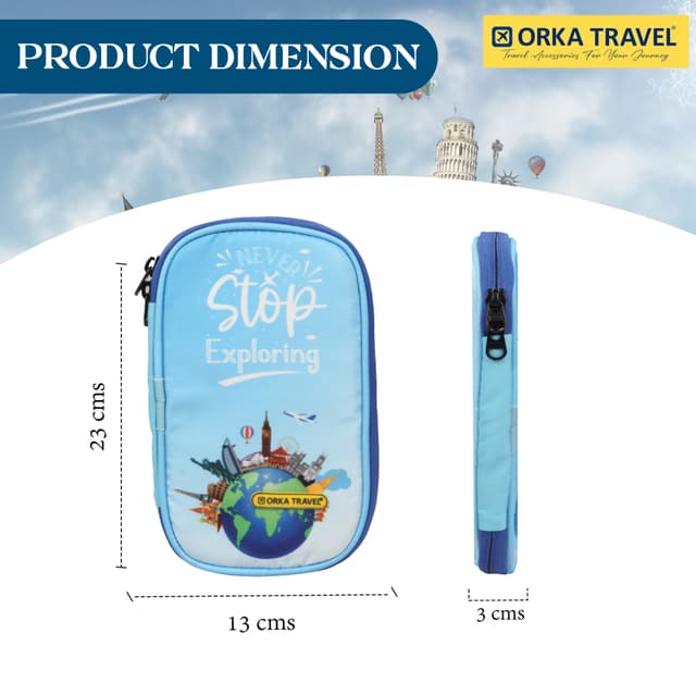 Orka Travel Digital Printed Passport Holder - Never Stop Exploring