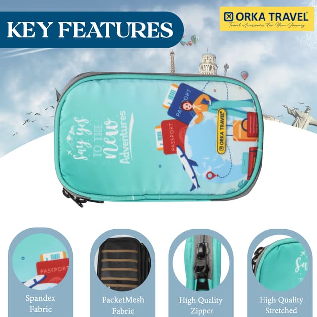 Orka Travel Digital Printed Passport Holder - New Adventure