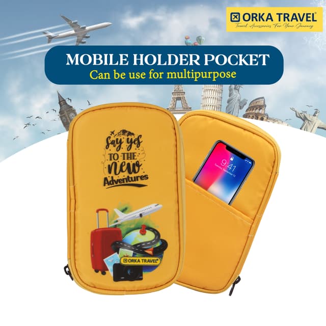 Orka Travel Digital Printed Passport Holder - New Adventure Yellow