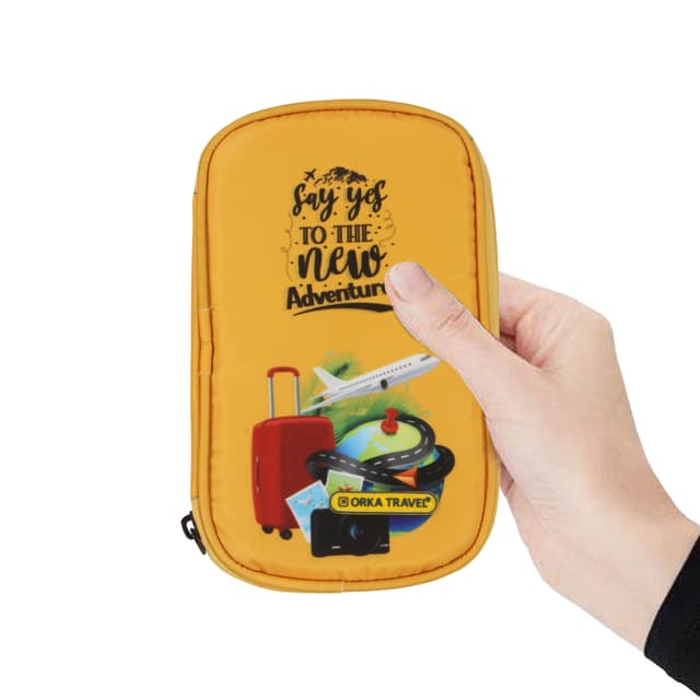 Orka Travel Digital Printed Passport Holder - New Adventure Yellow