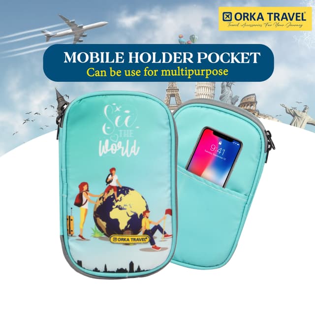 Orka Travel Digital Printed Passport Holder - See The World Teal