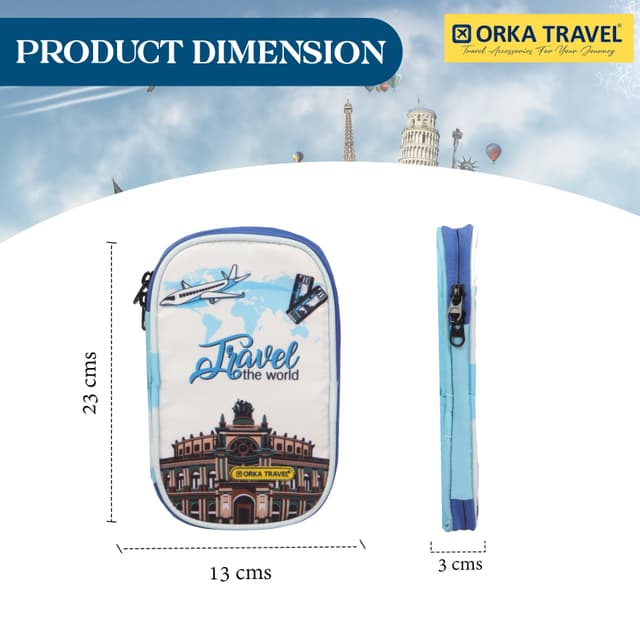 Orka Travel Digital Printed Passport Holder - Travel The World White