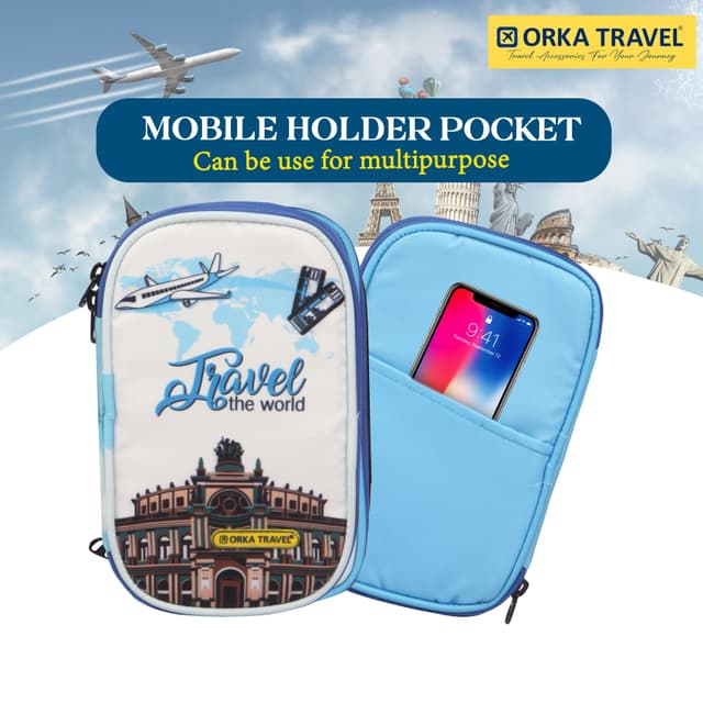 Orka Travel Digital Printed Passport Holder - Travel The World White