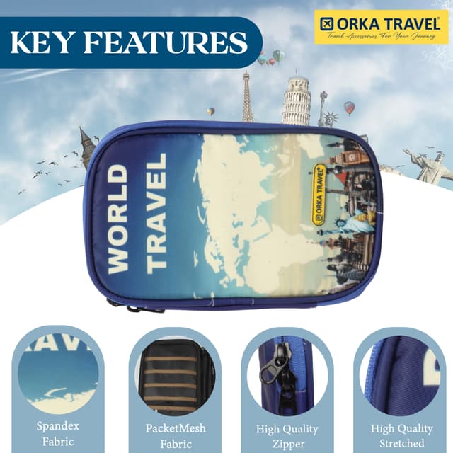 Orka Travel Digital Printed Passport Holder - World Travel