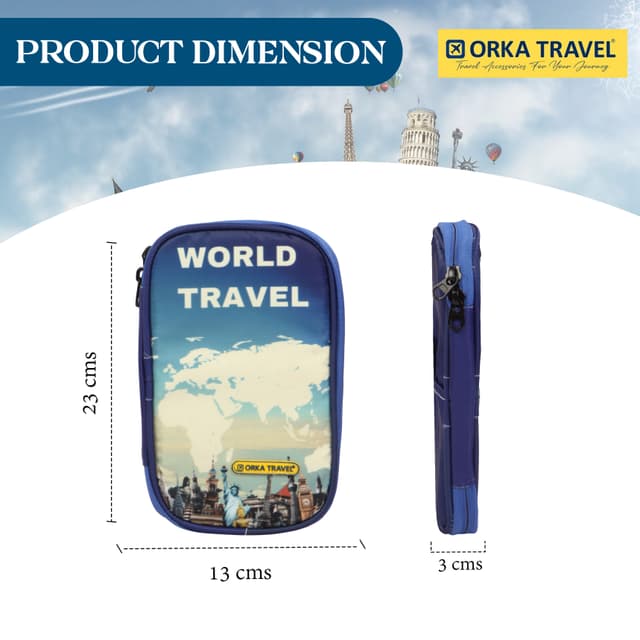 Orka Travel Digital Printed Passport Holder - World Travel