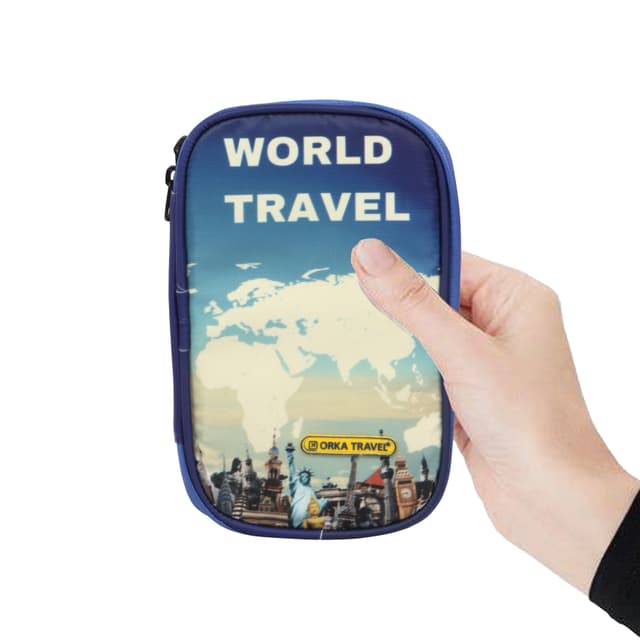 Orka Travel Digital Printed Passport Holder - World Travel