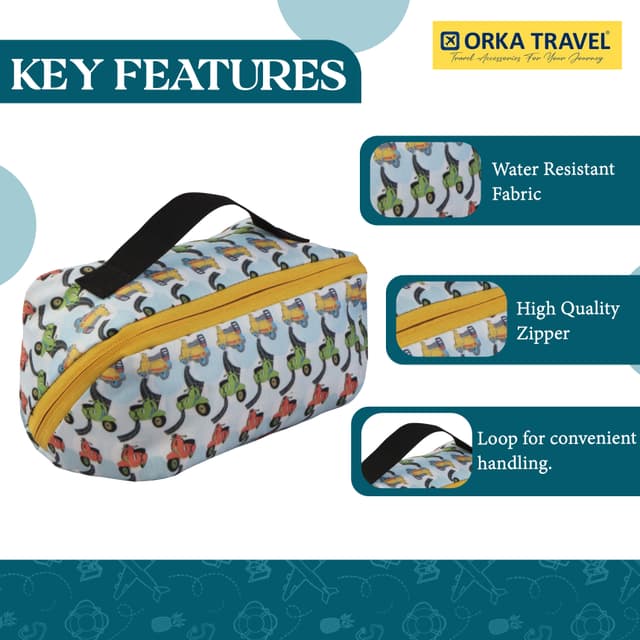 Orka Travel Santosa| Makeup Kit | Cosmetic Bag | Multipurpose Pouch Bag