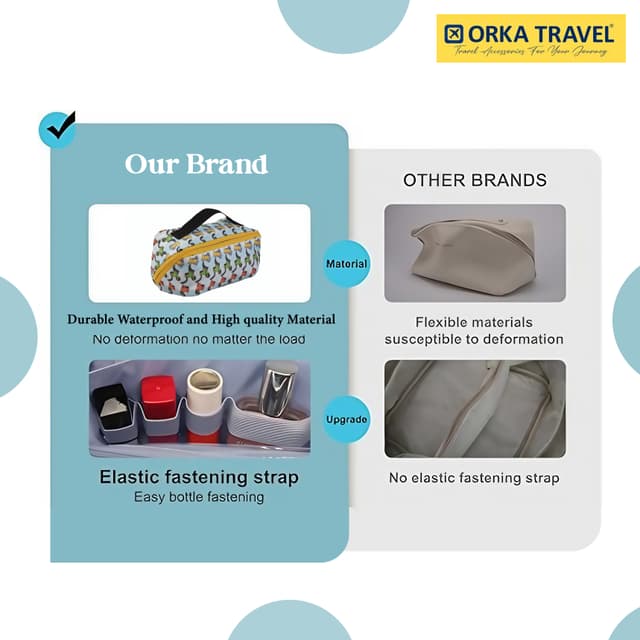 Orka Travel Santosa| Makeup Kit | Cosmetic Bag | Multipurpose Pouch Bag