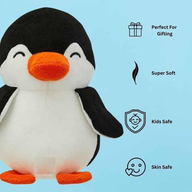 Orka Kids Penguin Black, Plush/Soft Toy for Boys, Teddy Bear, loveble,Huggable, Girls and Kids, Super-Soft, Safe, Great Birthday Gift