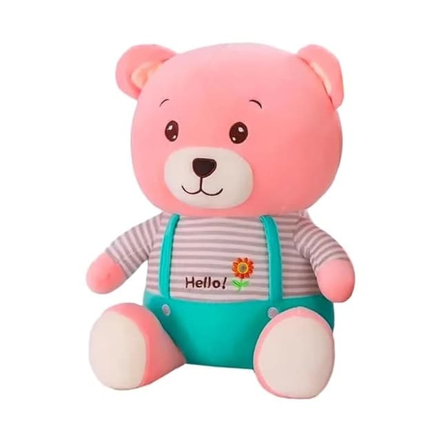 Orka Kids Plush Feel Soft Toy Hello Teddy Birthday Gift for Boys Girls and Kids (Small, Peach Bear)