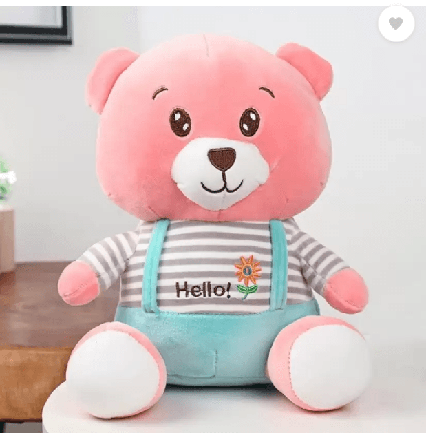 Orka Kids Plush Feel Soft Toy Hello Teddy Birthday Gift for Boys Girls and Kids (Small, Peach Bear)