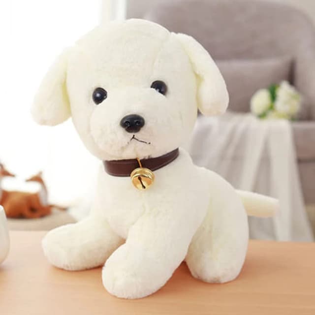 Orka Kids Stuffed Toy Dog Sitting Plush Soft Toy Cute Kids Animal Home Decor Boys/Girls White