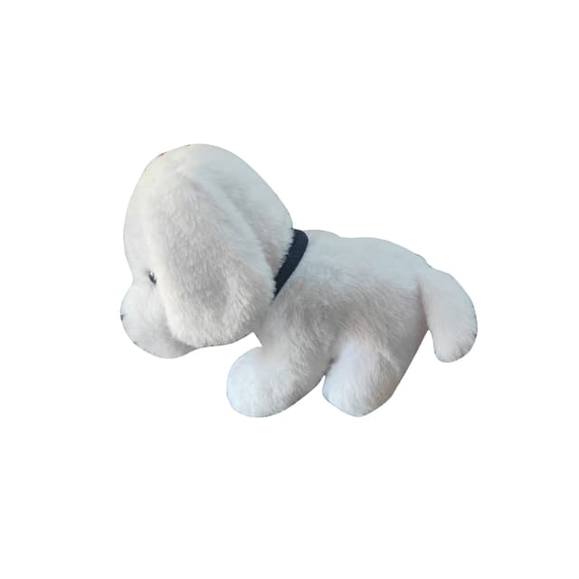 Orka Kids Stuffed Toy Dog Sitting Plush Soft Toy Cute Kids Animal Home Decor Boys/Girls White