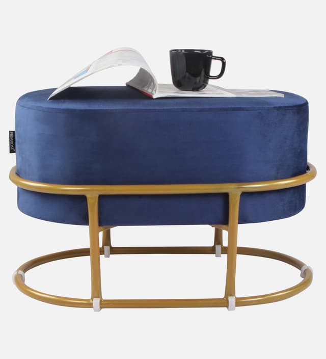 Primrose Velvet Upholstered Ottoman with Gold Plating Base Foot Vanity Makeup Stool, Side Stool for Bedroom Living Room (Craig)