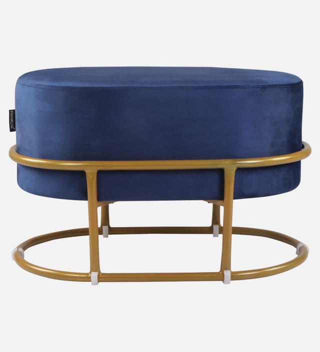 Primrose Velvet Upholstered Ottoman with Gold Plating Base Foot Vanity Makeup Stool, Side Stool for Bedroom Living Room (Craig)