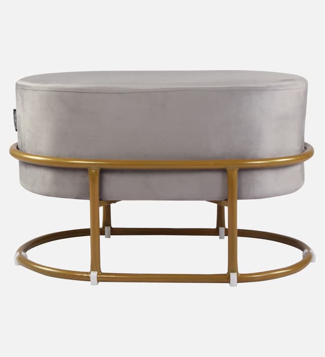 Primrose Velvet Upholstered Ottoman with Gold Plating Base Foot Vanity Makeup Stool, Side Stool for Bedroom Living Room (Craig)