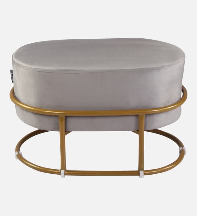 Primrose Velvet Upholstered Ottoman with Gold Plating Base Foot Vanity Makeup Stool, Side Stool for Bedroom Living Room (Craig)
