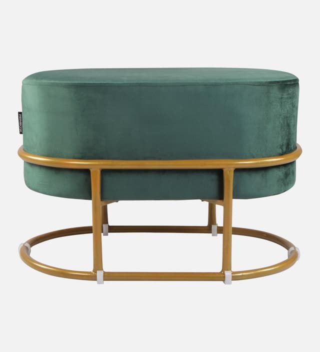 Primrose Velvet Upholstered Ottoman with Gold Plating Base Foot Vanity Makeup Stool, Side Stool for Bedroom Living Room (Craig)