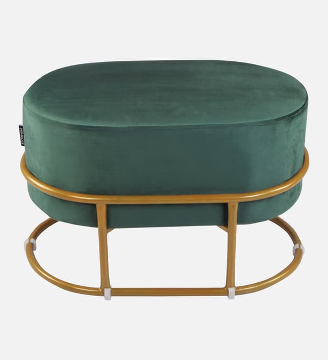Primrose Velvet Upholstered Ottoman with Gold Plating Base Foot Vanity Makeup Stool, Side Stool for Bedroom Living Room (Craig)