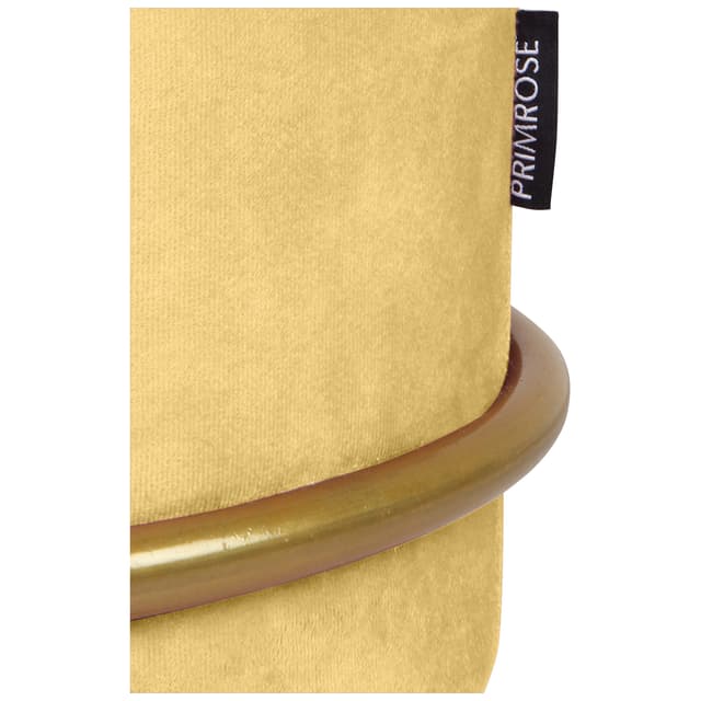 Primrose Velvet Upholstered Ottoman with Gold Plating Base Foot Vanity Makeup Stool, Side Stool for Bedroom Living Room (Craig)