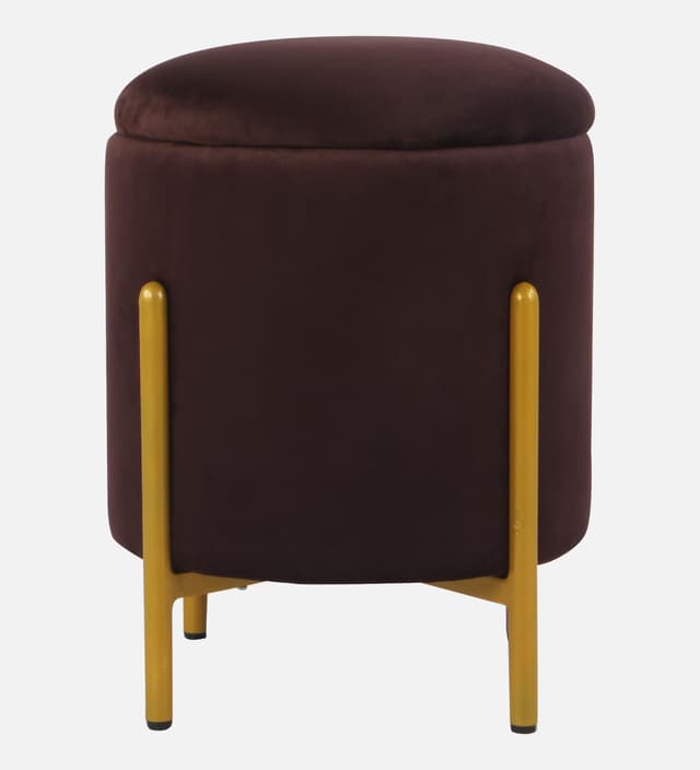 Primrose Velvet Round Ottoman with Hidden Storage, Round Stools for Sitting, Suitable for Bedroom, Living Room, Velvet Square Storage Ottomans (Dunzo)