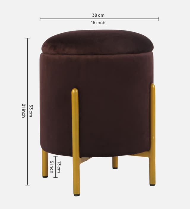 Primrose Velvet Round Ottoman with Hidden Storage, Round Stools for Sitting, Suitable for Bedroom, Living Room, Velvet Square Storage Ottomans (Dunzo)