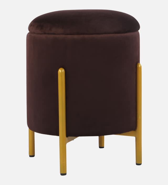 Primrose Velvet Round Ottoman with Hidden Storage, Round Stools for Sitting, Suitable for Bedroom, Living Room, Velvet Square Storage Ottomans (Dunzo)