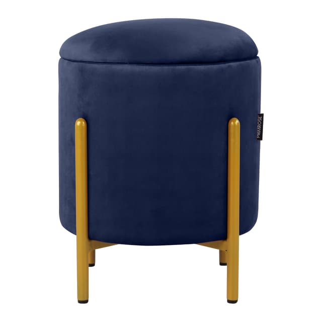 Primrose Velvet Round Ottoman with Hidden Storage, Round Stools for Sitting, Suitable for Bedroom, Living Room, Velvet Square Storage Ottomans (Dunzo)