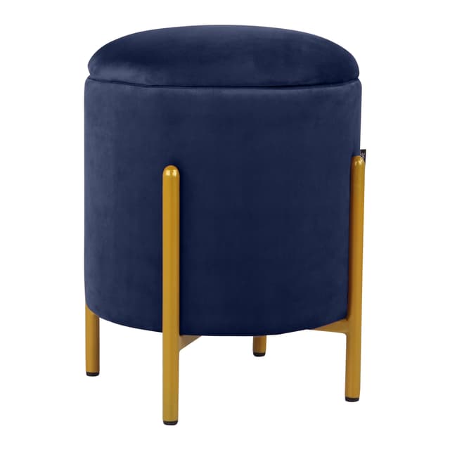 Primrose Velvet Round Ottoman with Hidden Storage, Round Stools for Sitting, Suitable for Bedroom, Living Room, Velvet Square Storage Ottomans (Dunzo)