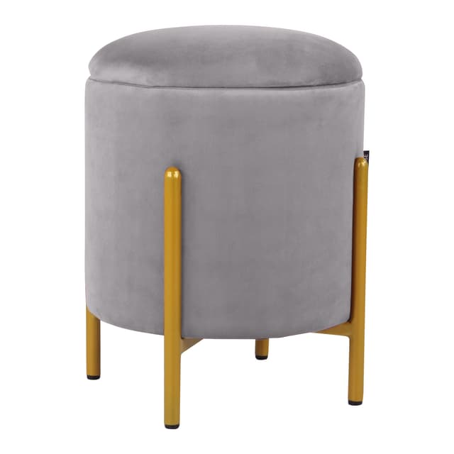 Primrose Velvet Round Ottoman with Hidden Storage, Round Stools for Sitting, Suitable for Bedroom, Living Room, Velvet Square Storage Ottomans (Dunzo)