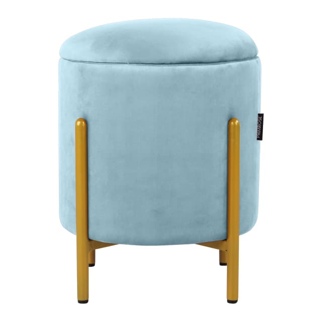 Primrose Velvet Round Ottoman with Hidden Storage, Round Stools for Sitting, Suitable for Bedroom, Living Room, Velvet Square Storage Ottomans (Dunzo)